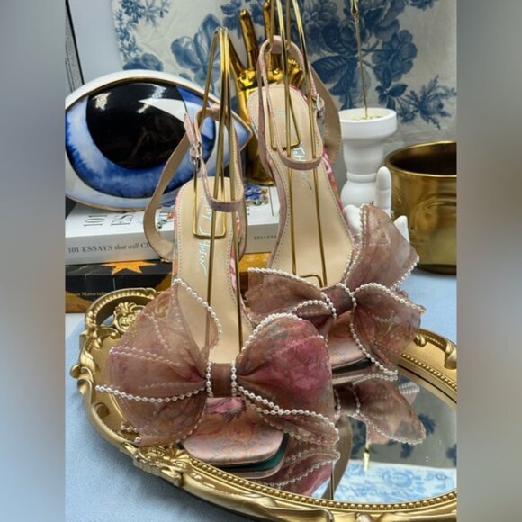 🆕 BETSEY JOHNSON 🧿 NWOB Fawn Slingback Sandal, Pink Floral - Sz US 7 - Picture 6 of 13